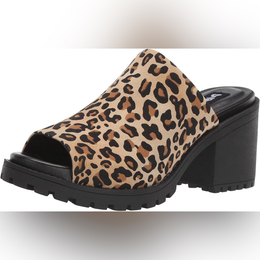 UO Leopard Platform Slide Sandal - Animal Print Booties - Size 9 A39